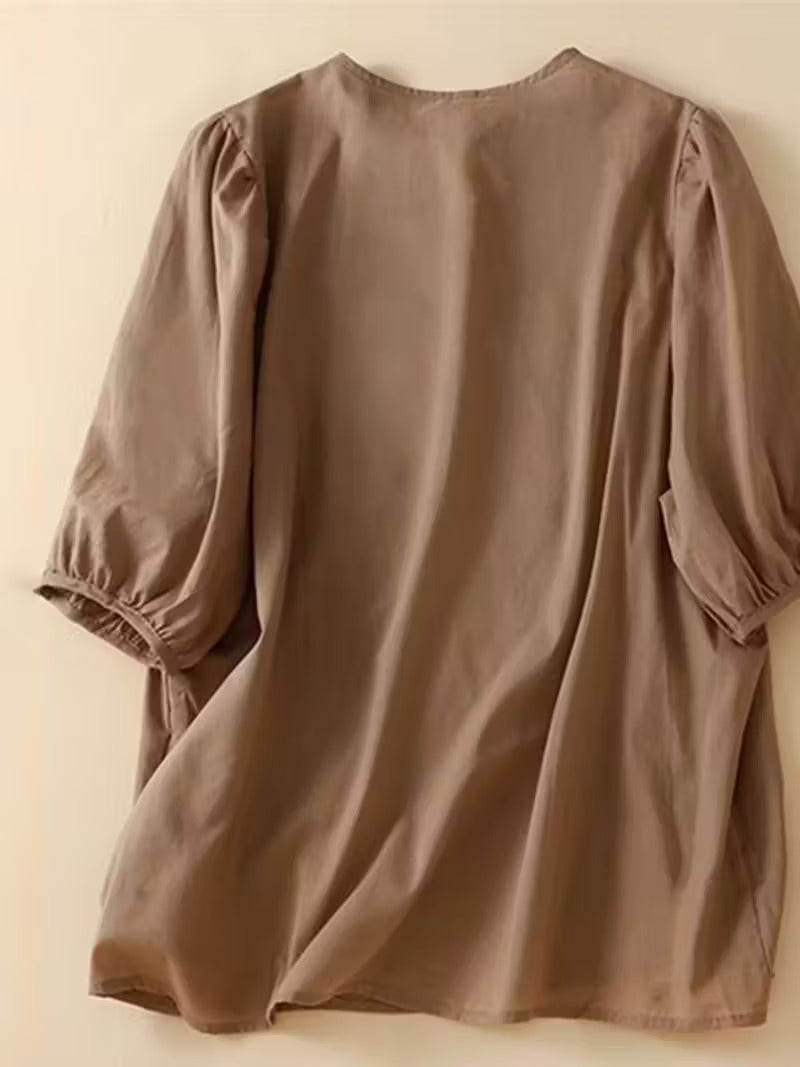 Women'S Vintage Floral-like embroidery Top