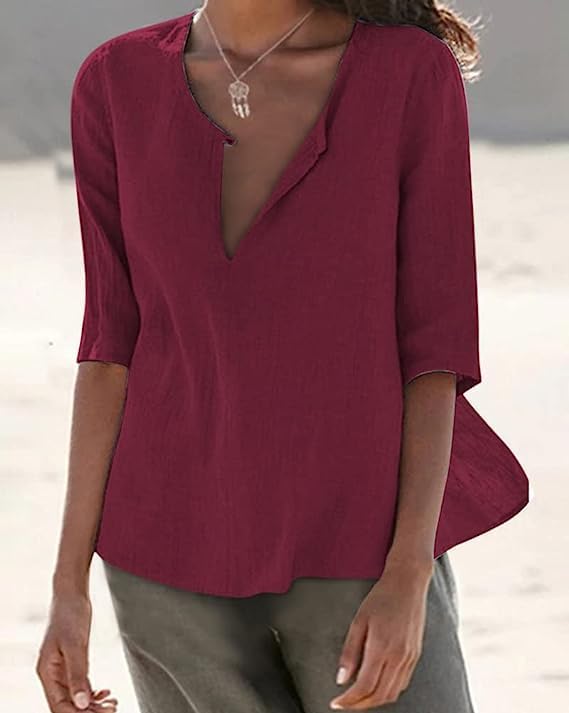 Women V-Nck Solid Top