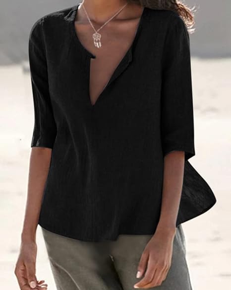 Women V-Nck Solid Top