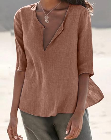 Women V-Nck Solid Top