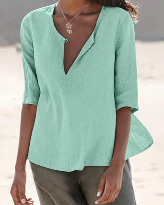 Women V-Nck Solid Top