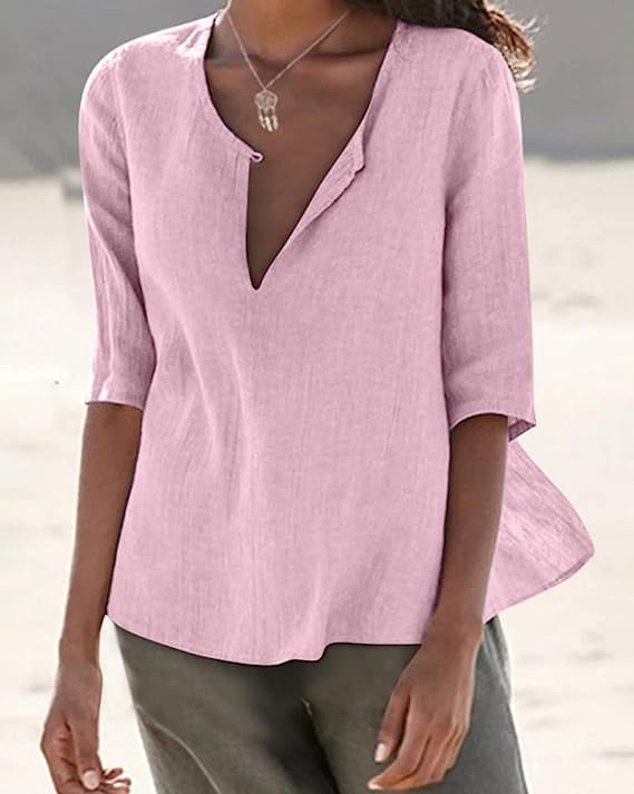 Women V-Nck Solid Top