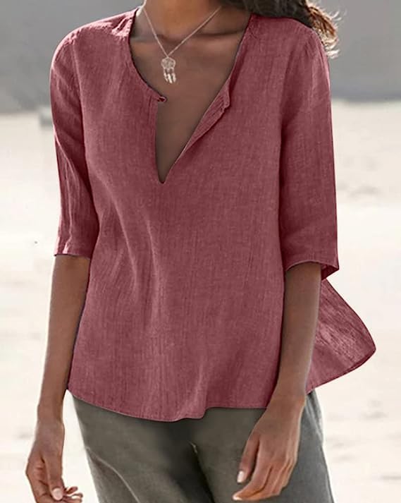 Women V-Nck Solid Top