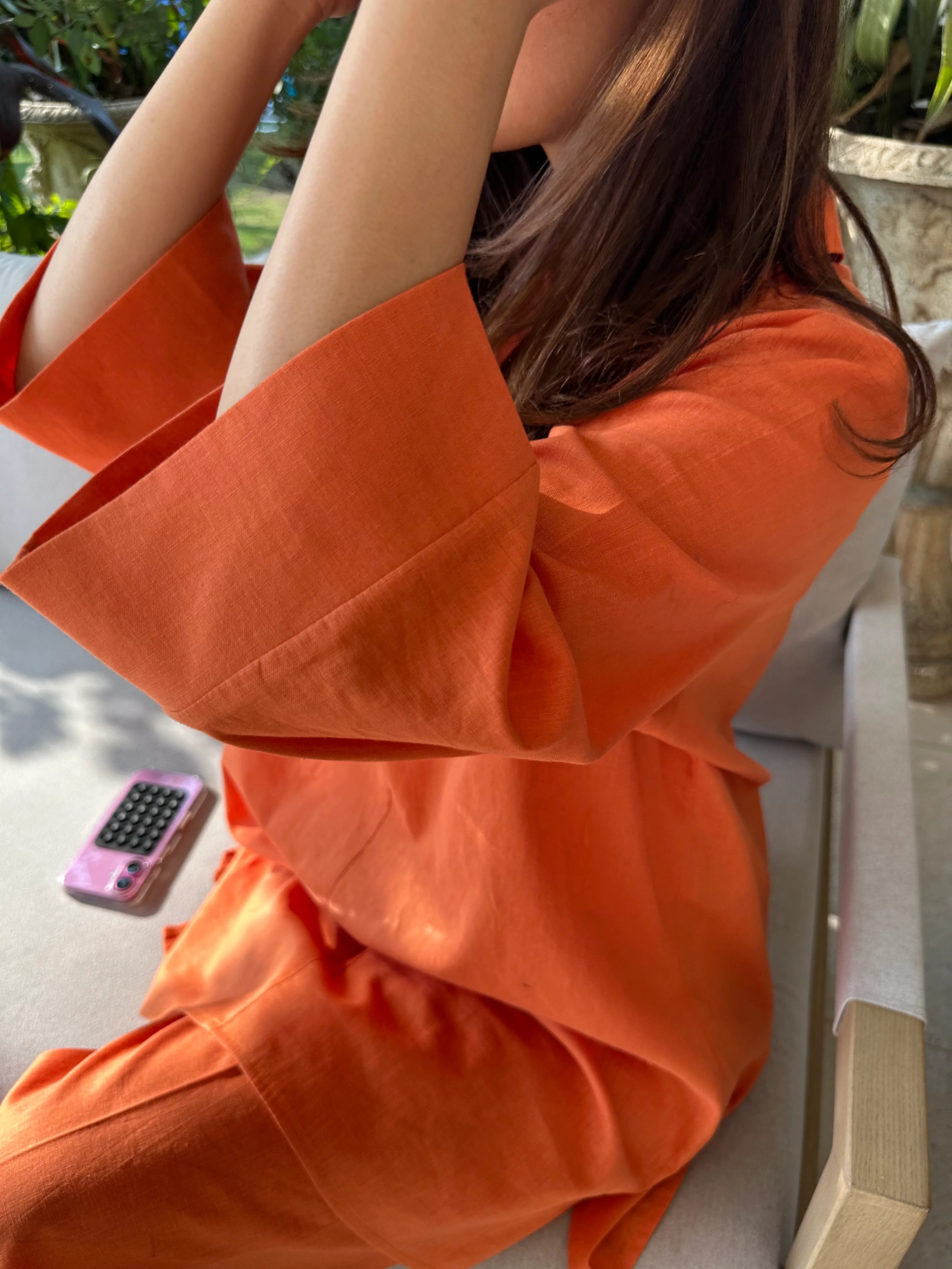 ORANGE LINEN TOBY SET