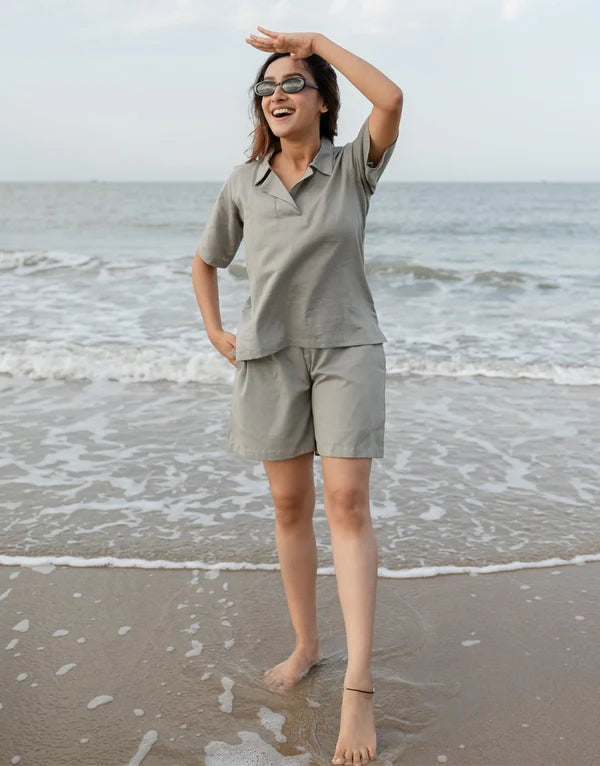 Grey Co-ord Set Shorts & Top