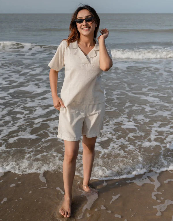 Cream Co-ord Set Shorts & Top