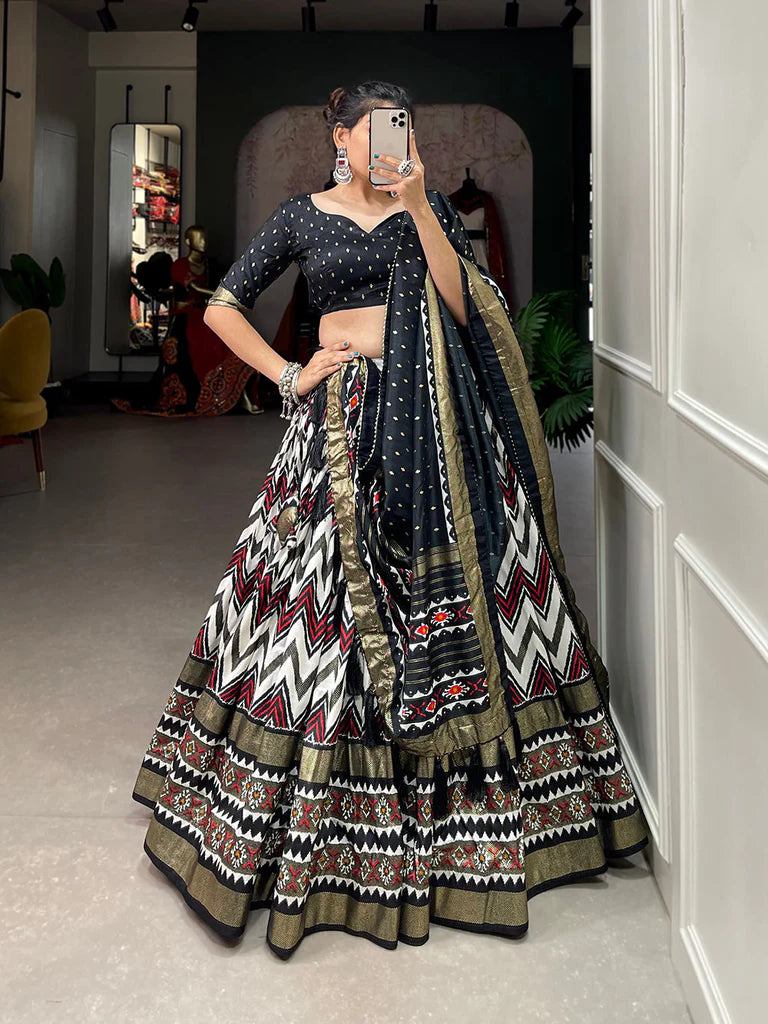 MULTI COLOR DOLA SILK DIGITAL PRINTED LEHENGA CHOLI