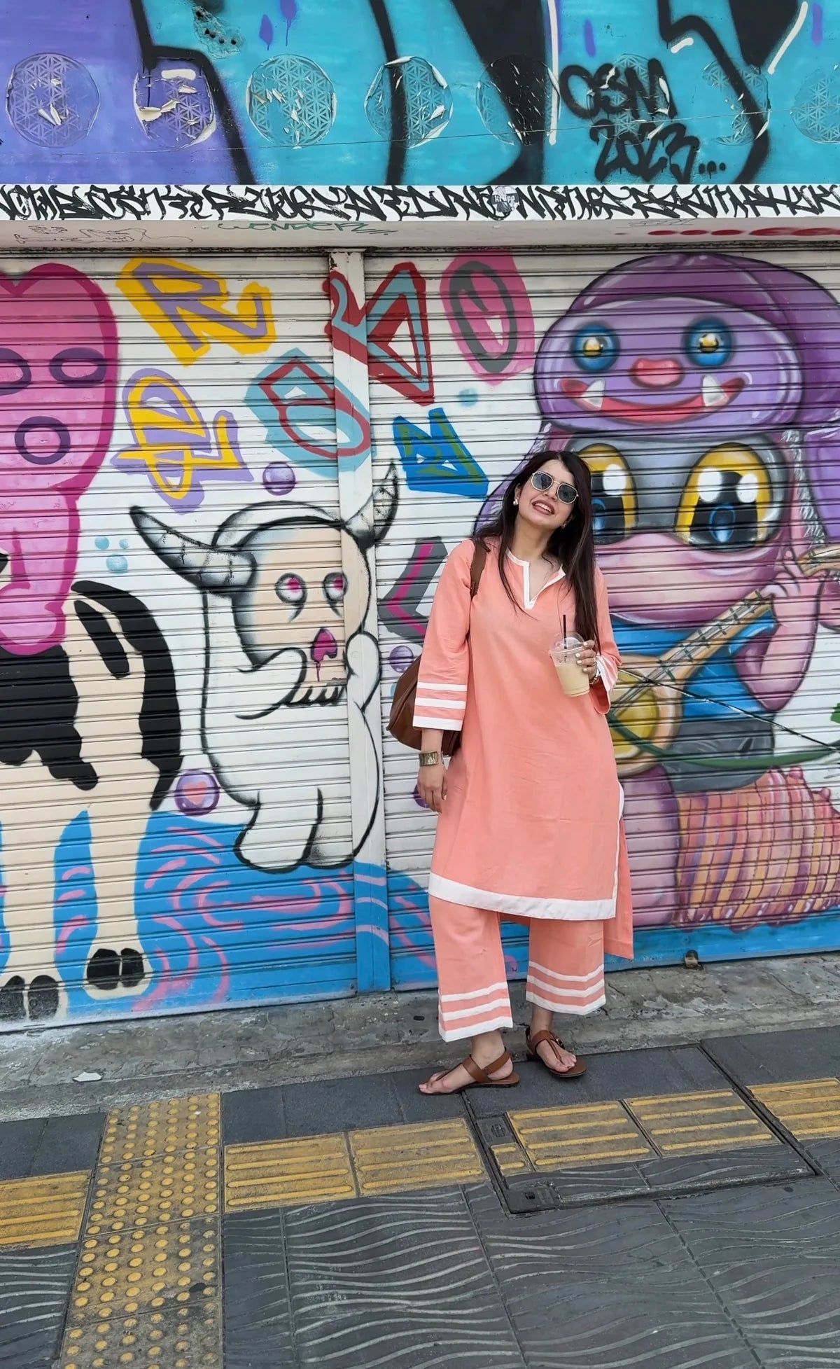 Cotton Kurta Set with Contrast White Border