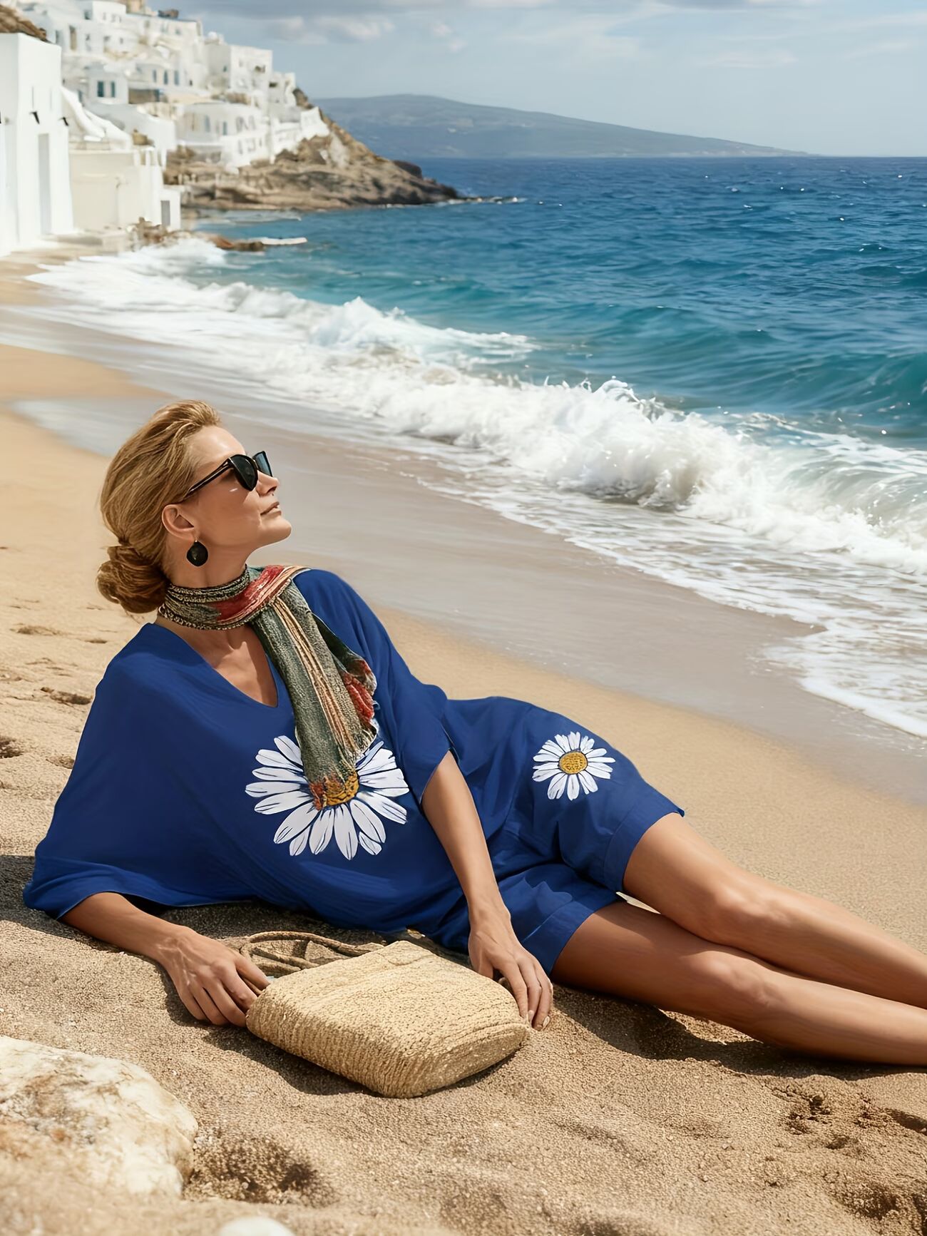 Pure Cotton Vacation Style Artistic Print Co-Ord Set