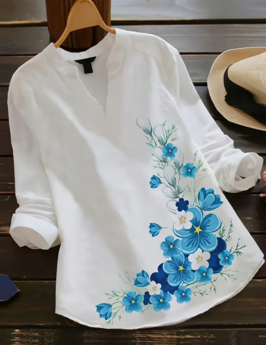 BLUE FLOWER DESIGN TOP