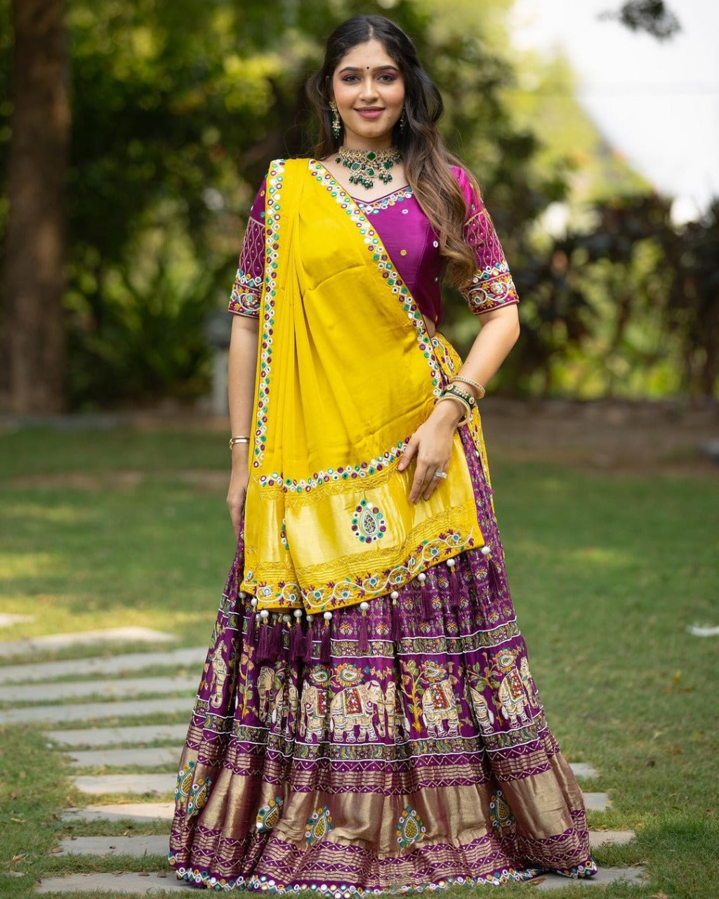 MULTI COLOR SOFT BUTTER SILK DIGITAL PRINTED LEHENGA CHOLI