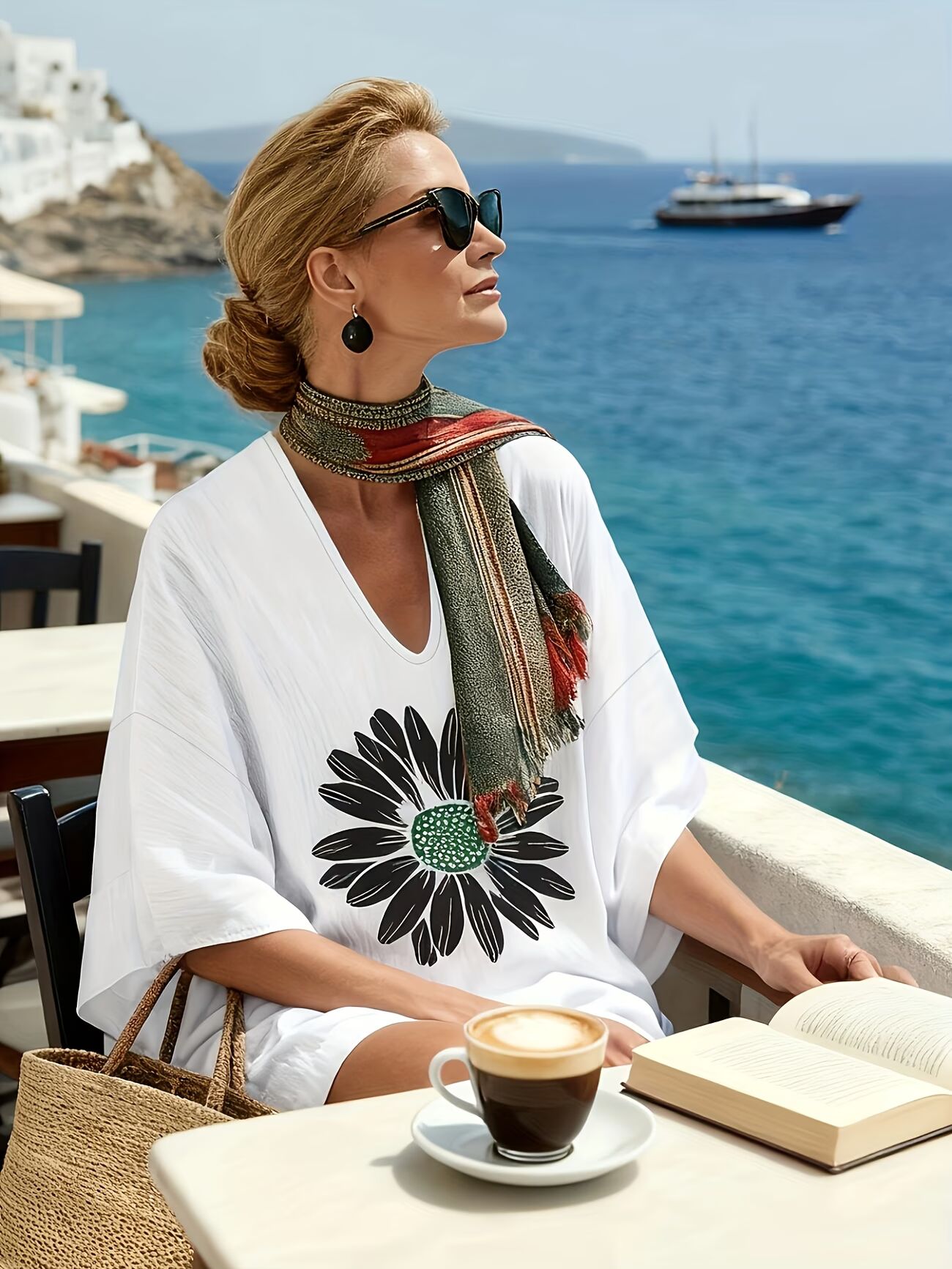 Pure Cotton Vacation Style Artistic Print Co-Ord Set