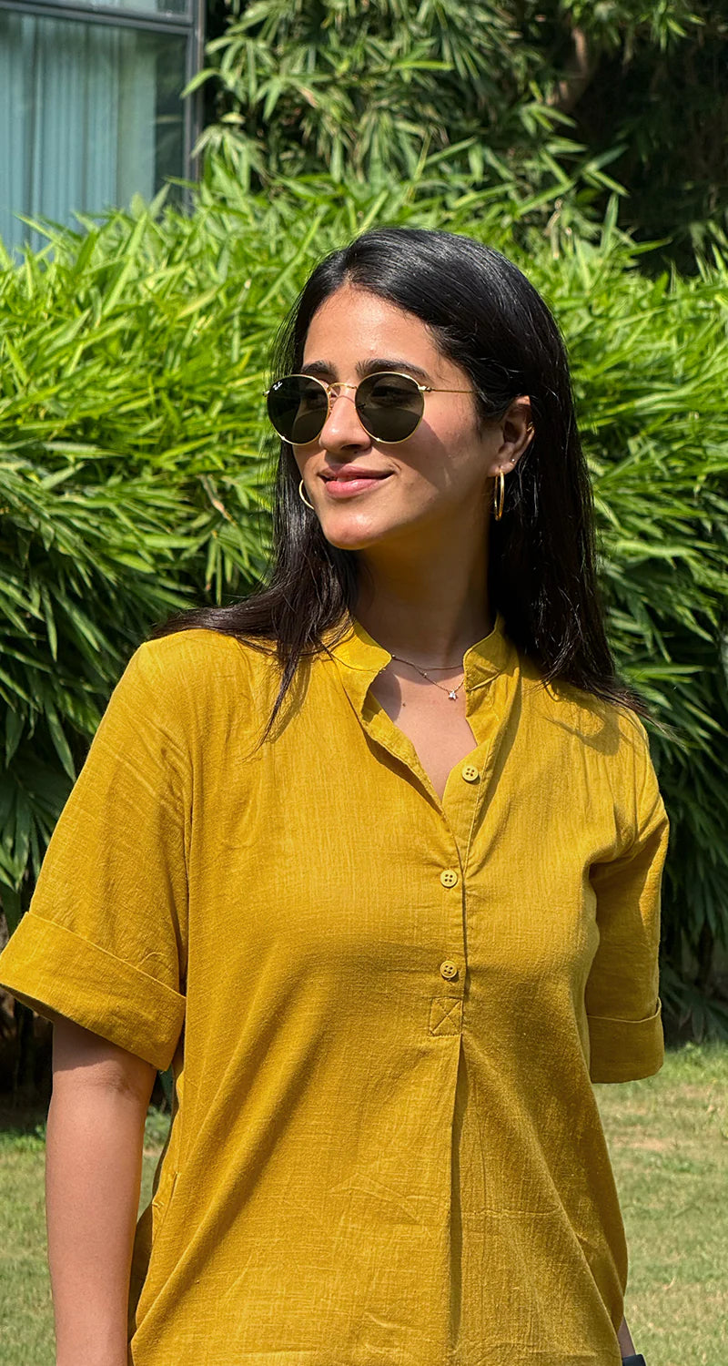 Women Cotton Plain Kurta Set