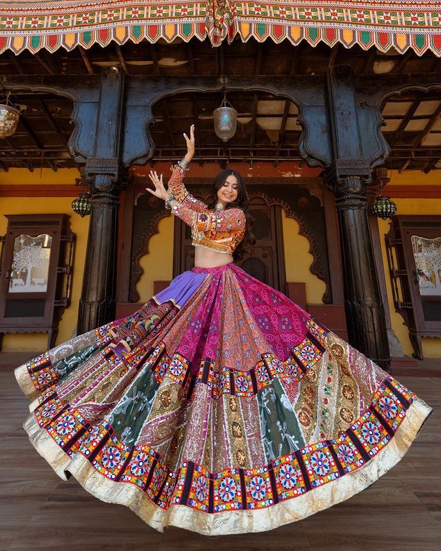 MULTI COLOR SOFT BUTTER SILK DIGITAL PRINTED LEHENGA CHOLI