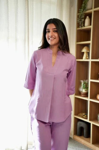 PINK CASUAL PLAIN CO-ORD SET