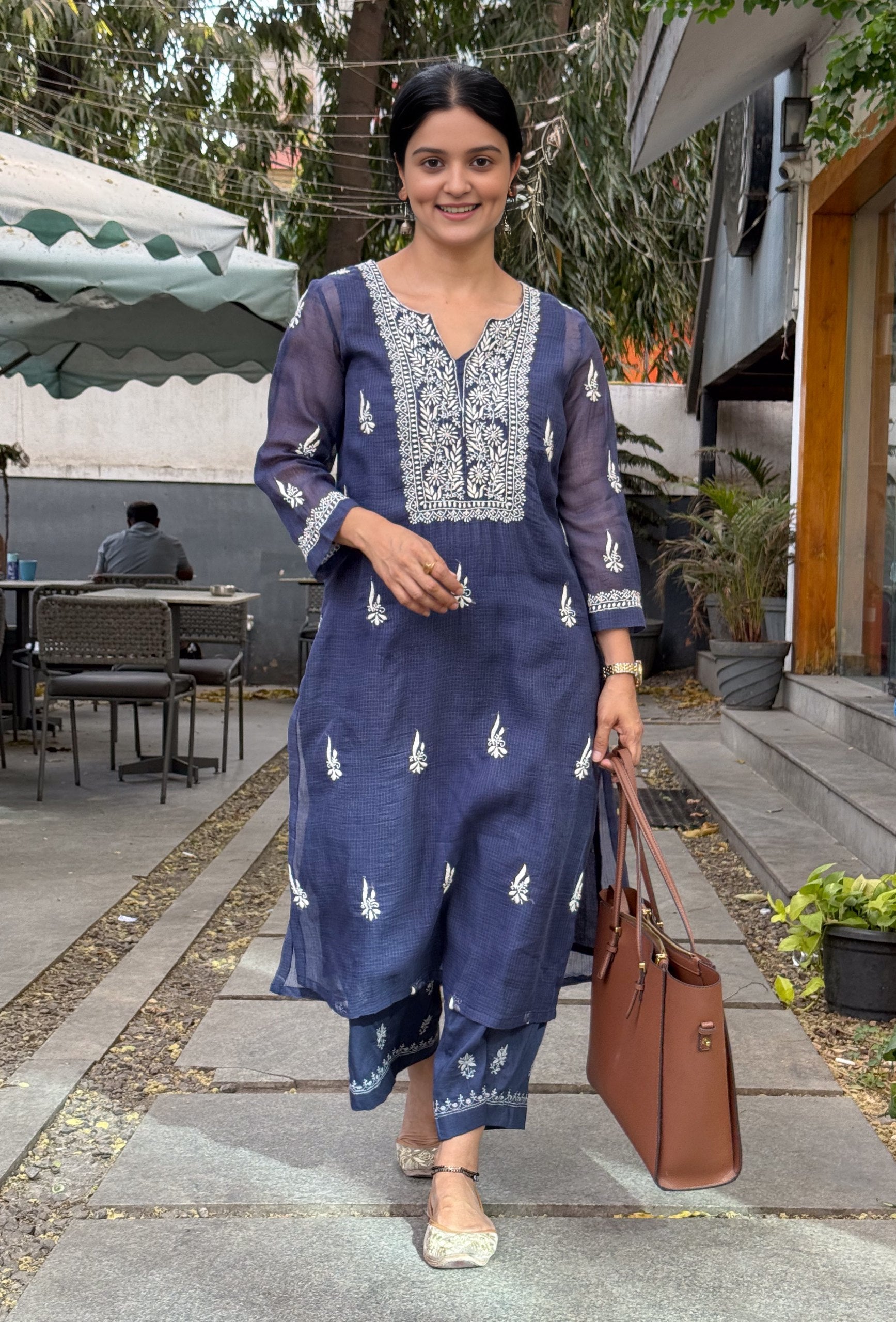 Embroidered Chikankari Kurta Set