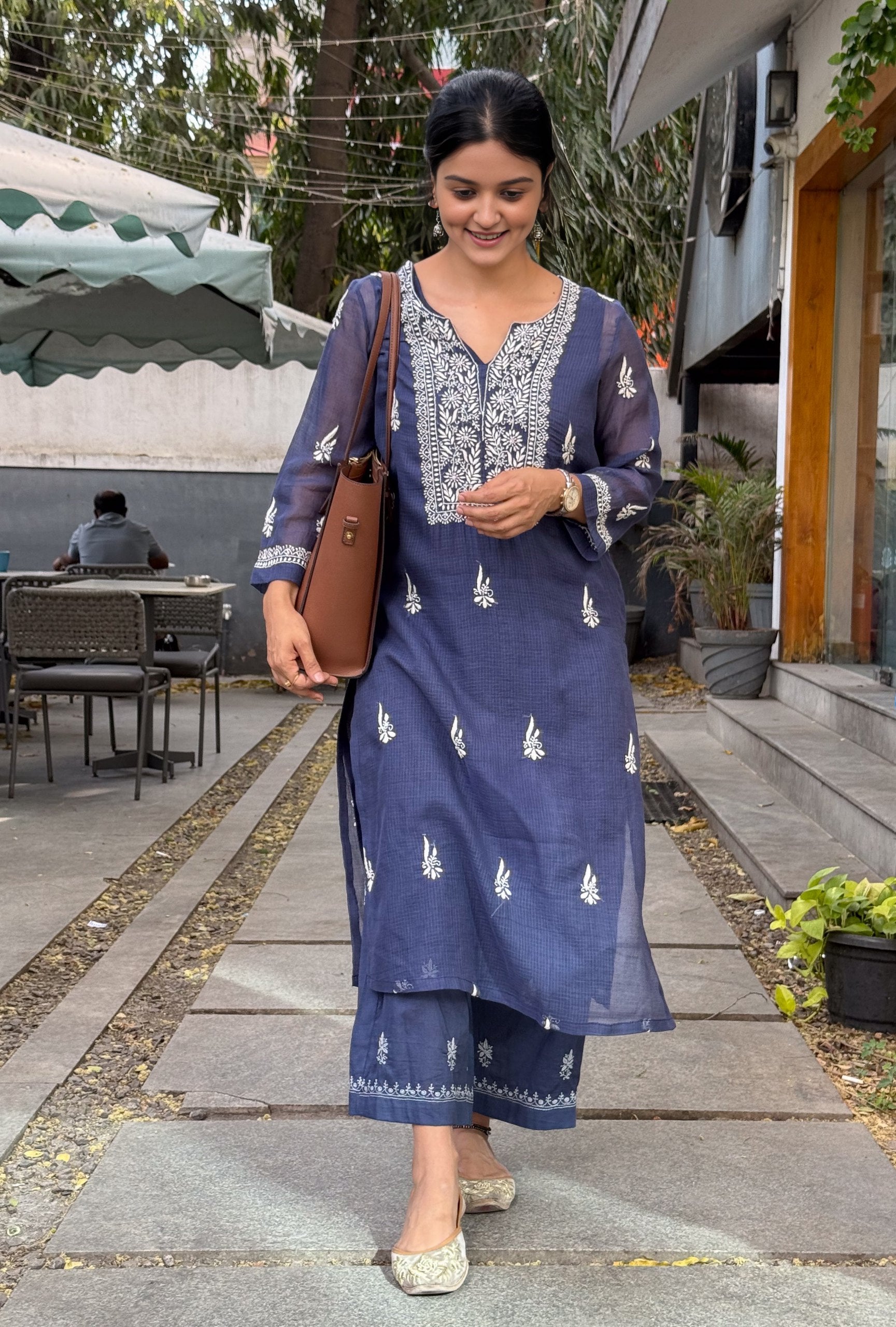 Embroidered Chikankari Kurta Set