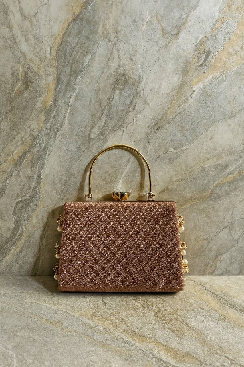 Golden Kavya Square Clutch