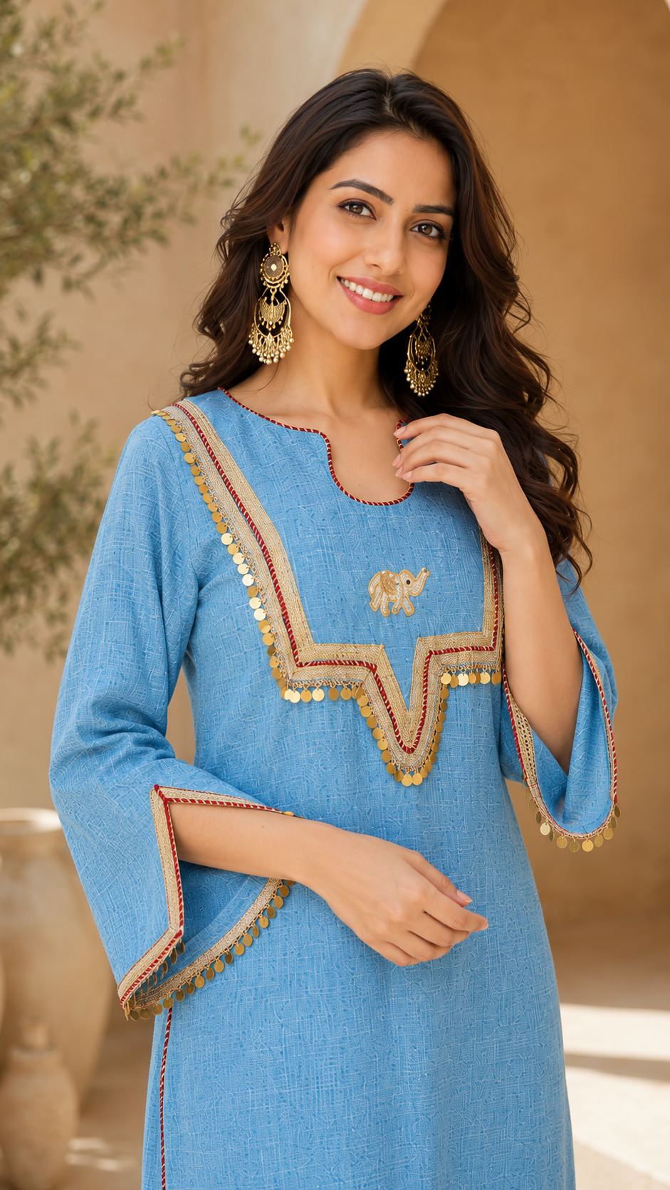 Women Co ord Set with Coin Tassels