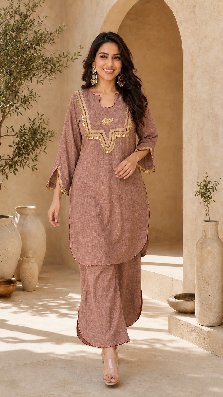 Women Co ord Set with Coin Tassels