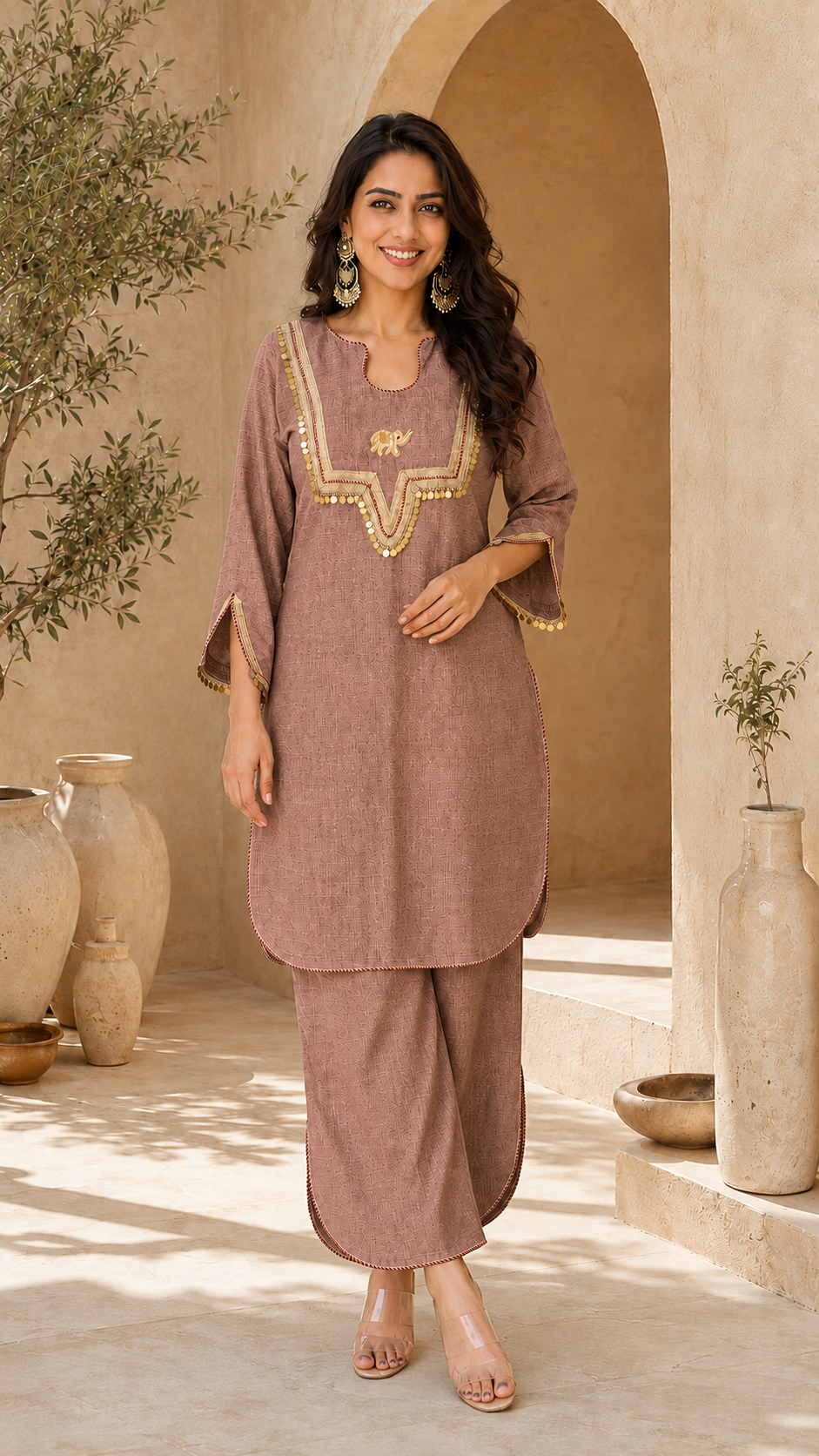 Women Co ord Set with Coin Tassels