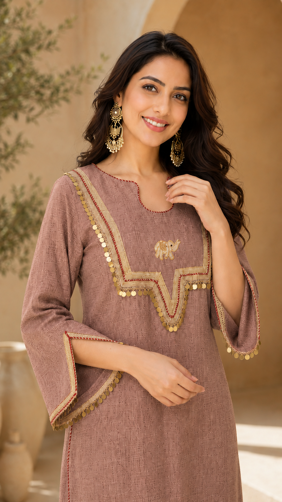Women Co ord Set with Coin Tassels