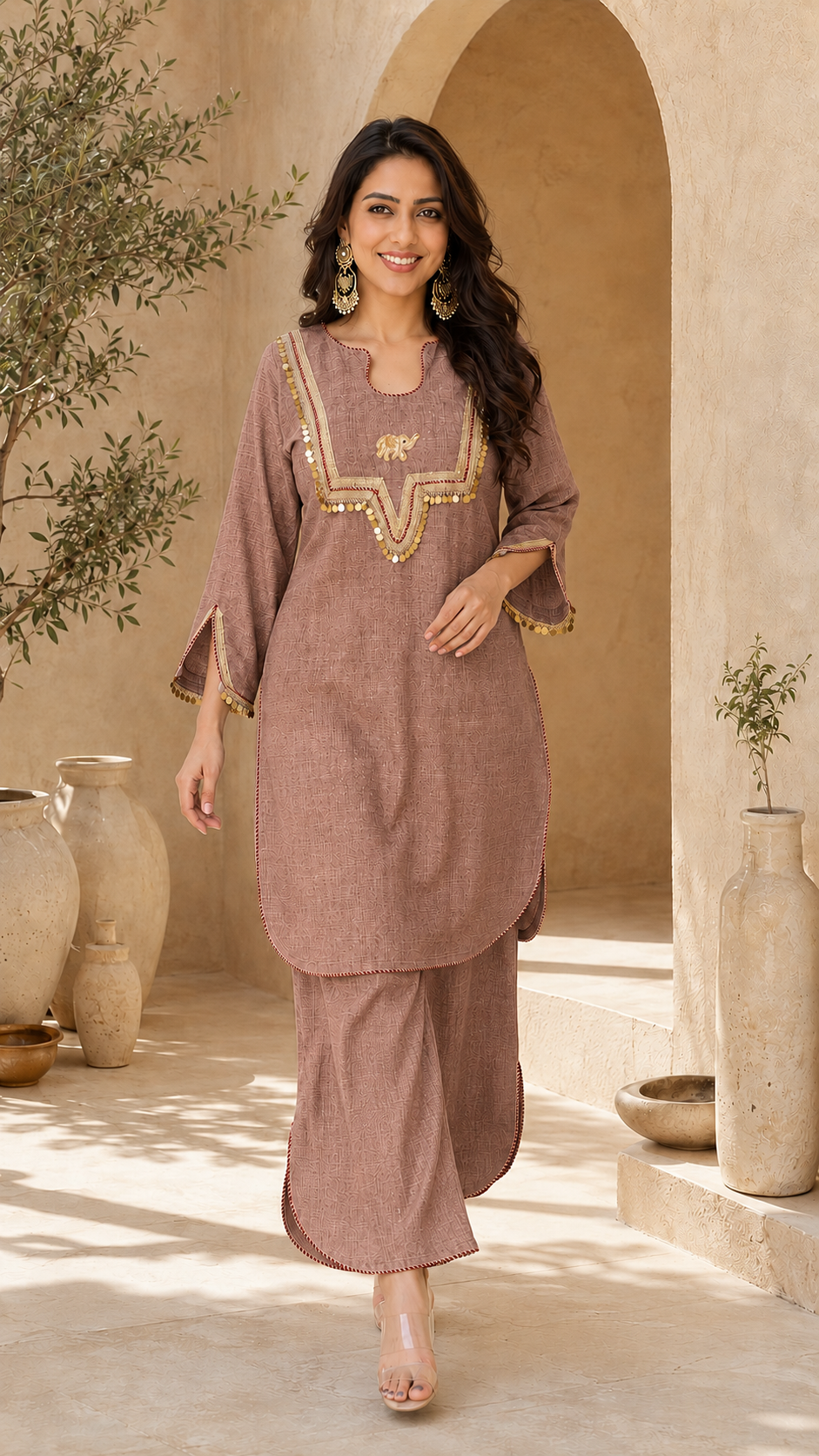Women Co ord Set with Coin Tassels