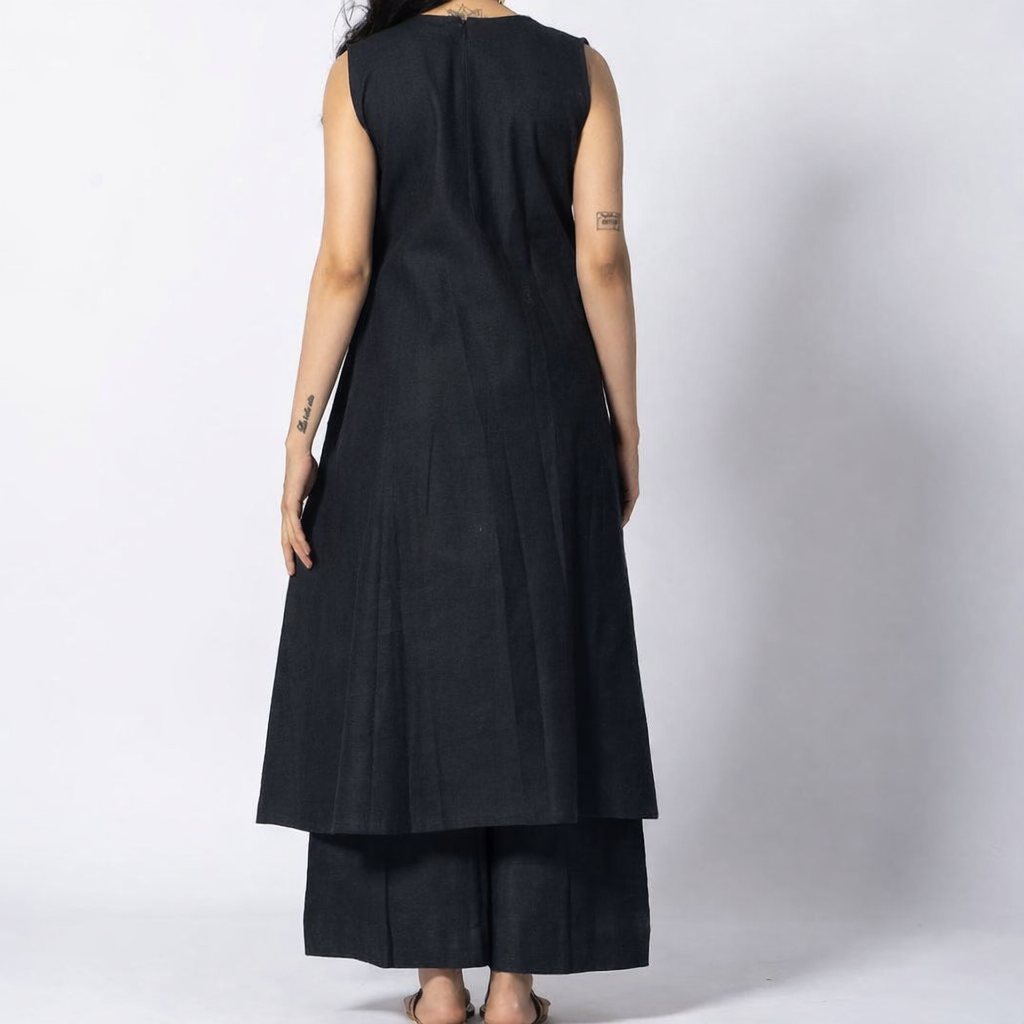 Women's Cotton Kurta pant sets - Black