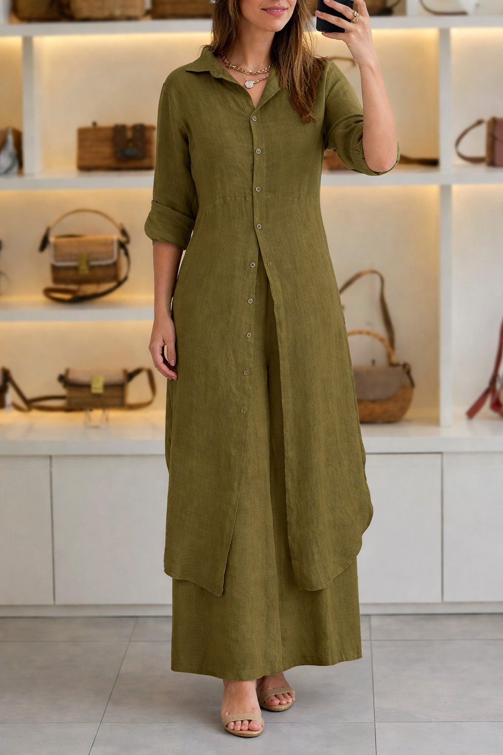 Women Casual  Long Solid Co-Ord Set