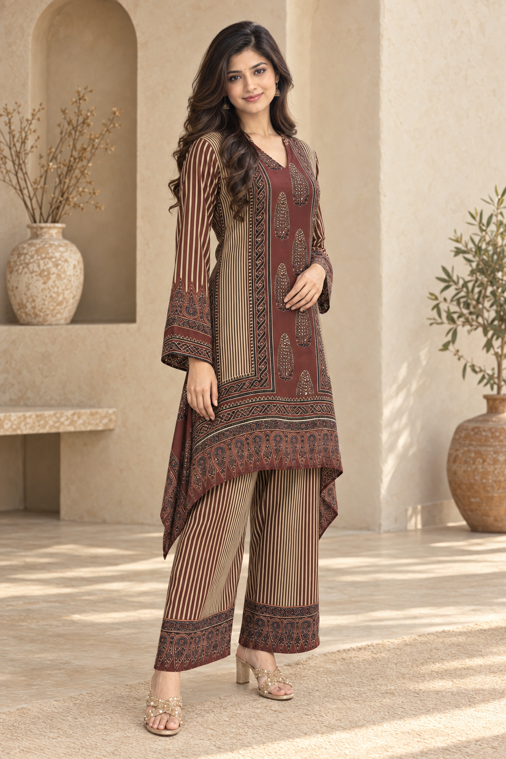Women’s Ethnic Printed Kurta Palazzo Set