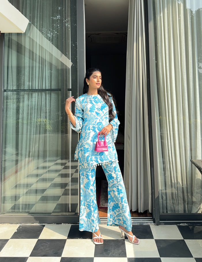 Blue Printed Co-ord Set