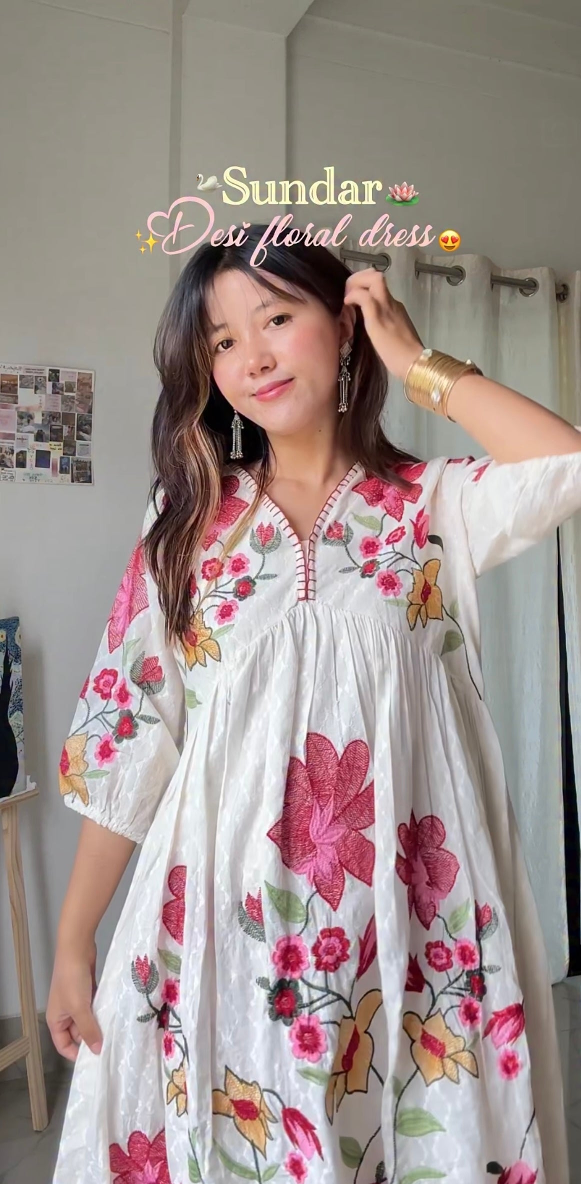 Rosabelle Bloom Embroidered Cotton Maxi Dress
