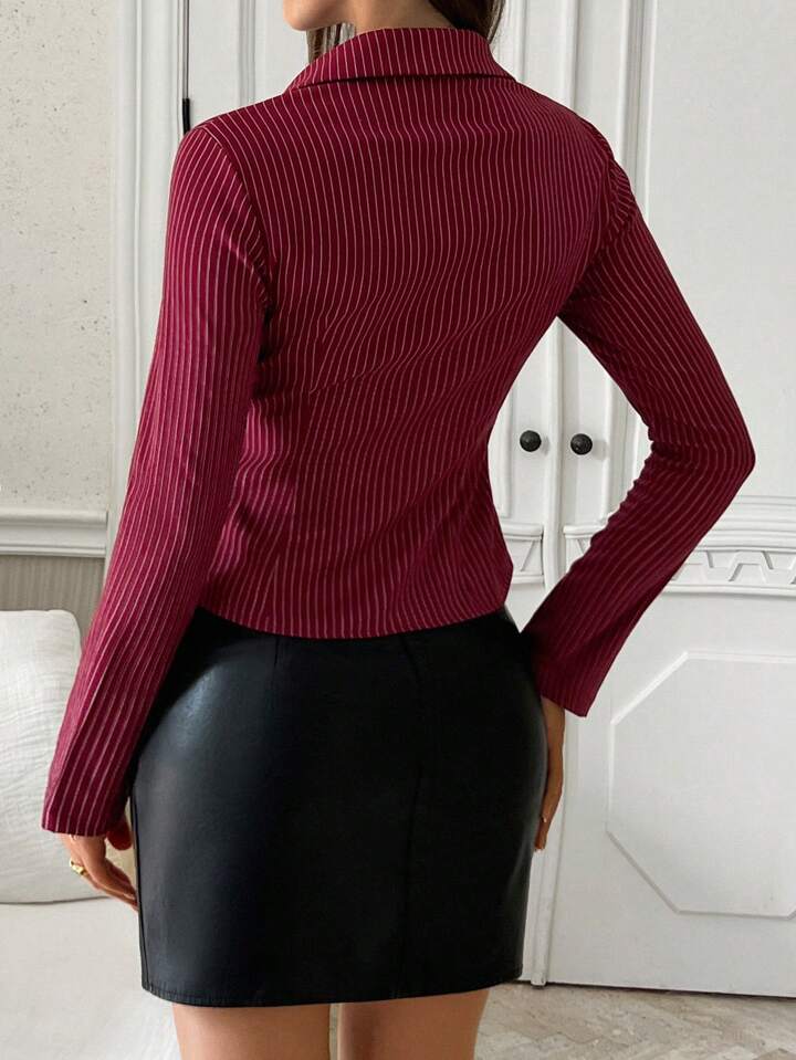 Women's Striped Long Sleeve Casual Shirt