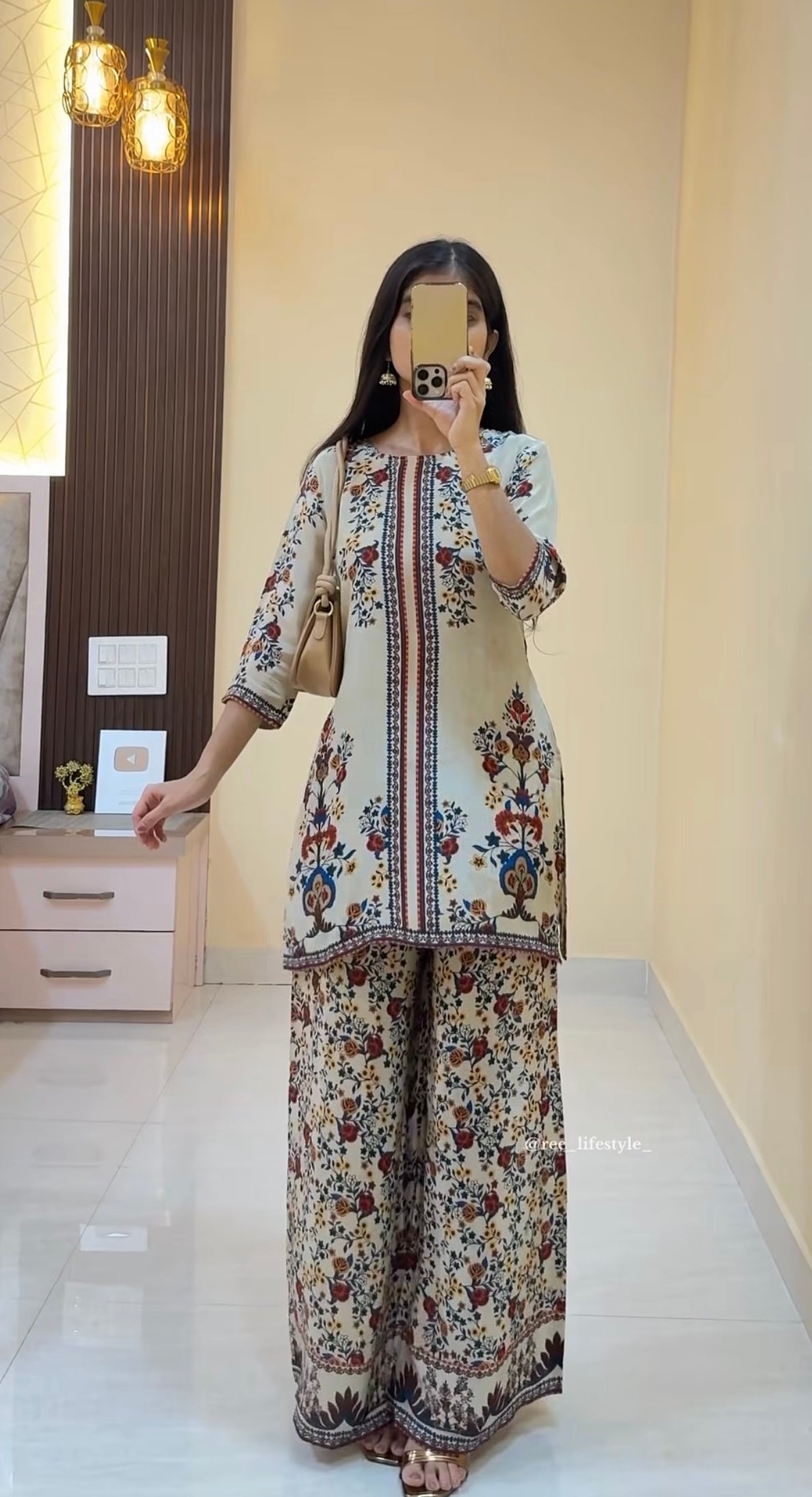 Women’s Floral Printed Kurta Palazzo Co-Ord Set
