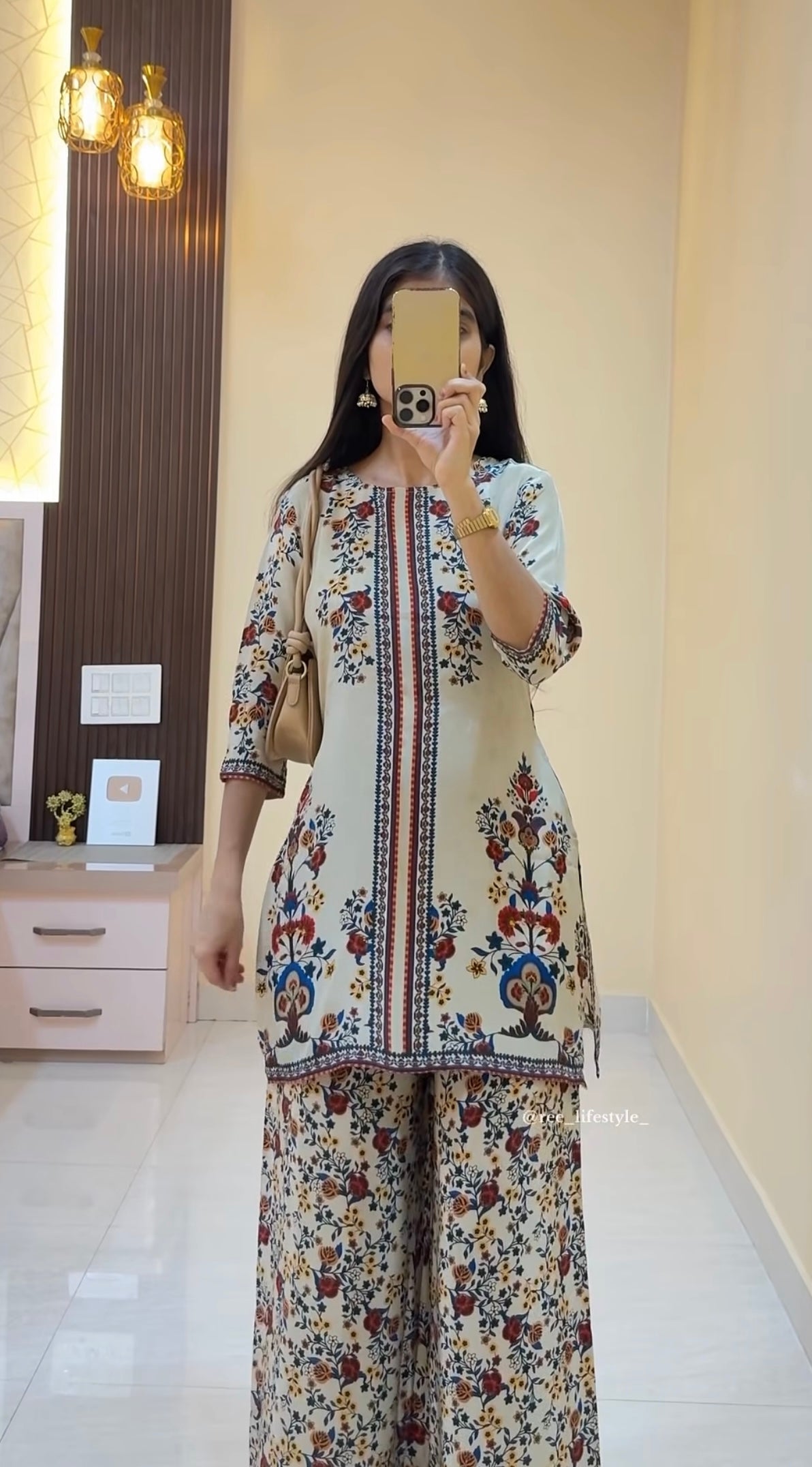 Women’s Floral Printed Kurta Palazzo Co-Ord Set