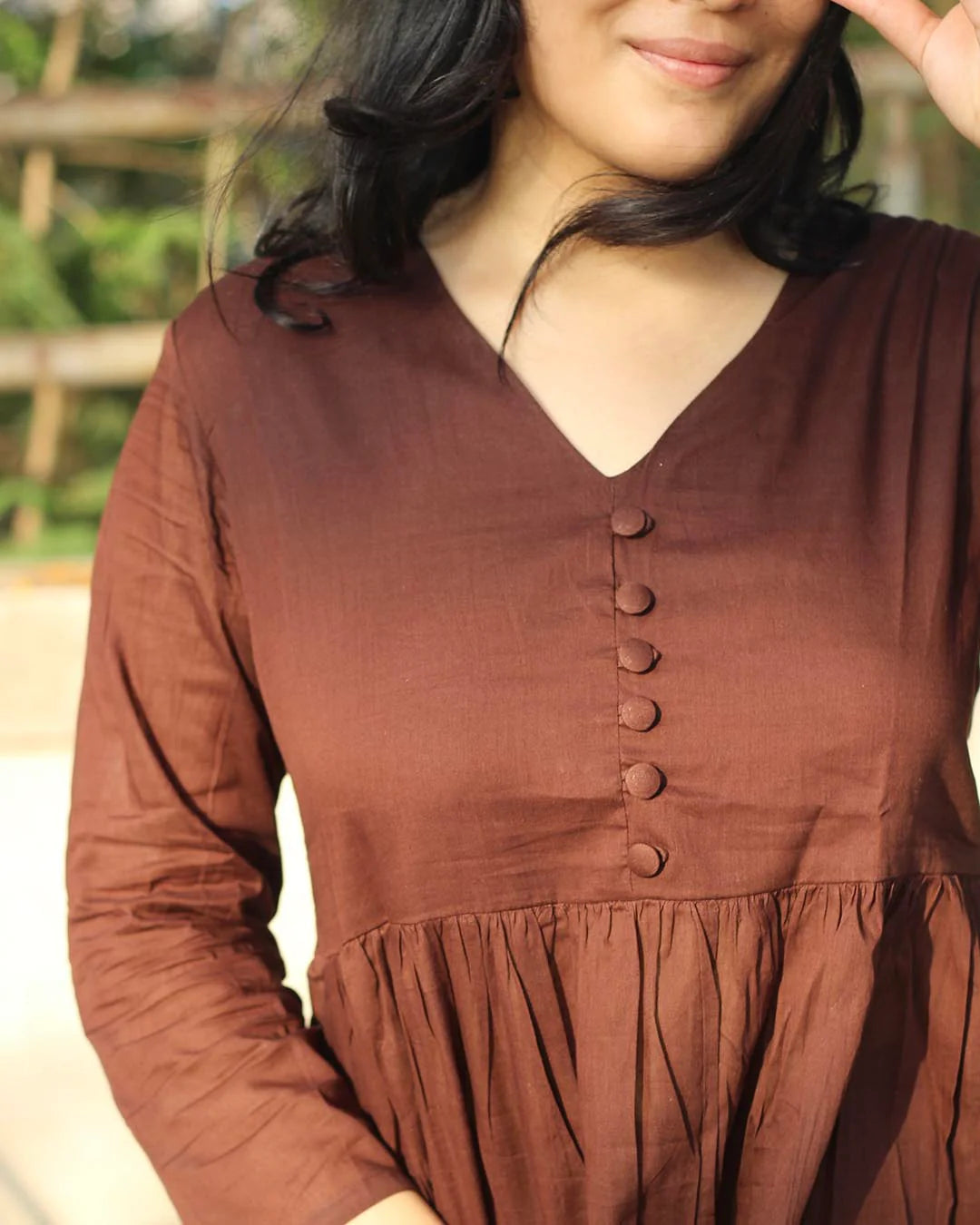 Brown Cotton Kurta Set