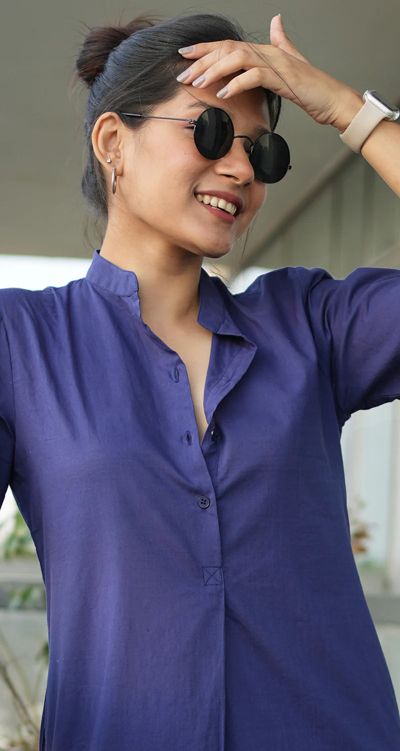 Women Cotton Plain Kurta Set