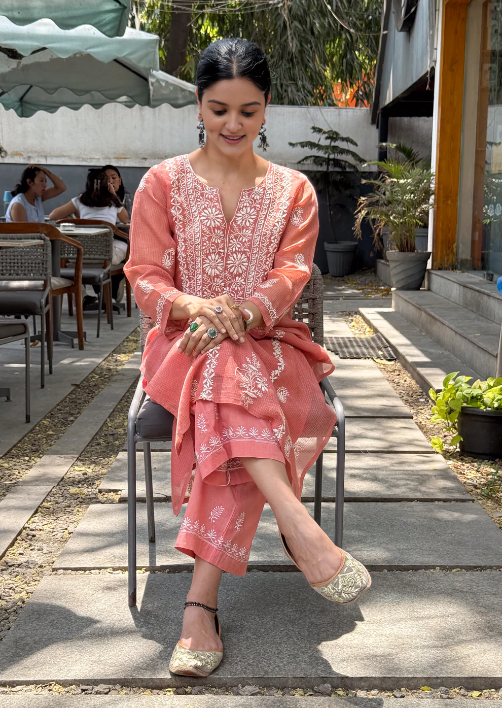 Embroidered Chikankari Kurta Set