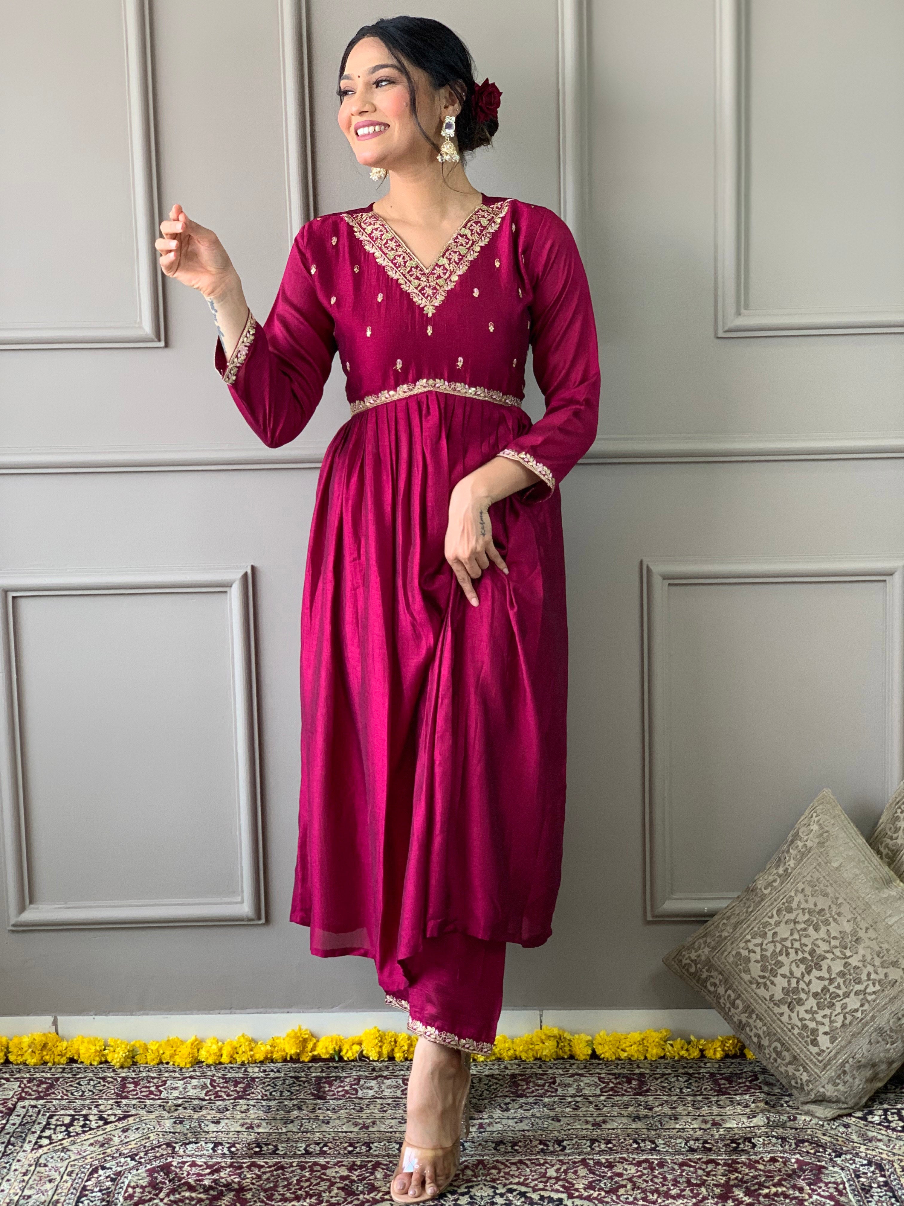 Women Embroidered Straight Kurta with Palazzos & Dupatta