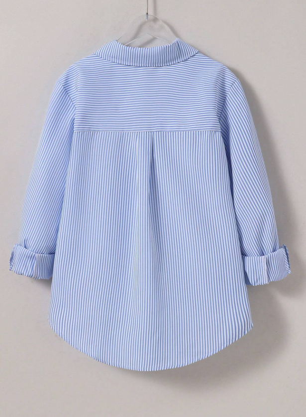 Tween Girl Korean Style Striped Casual