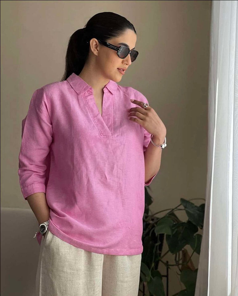 Women's Plain Button Front Long Sleeve Casual Top