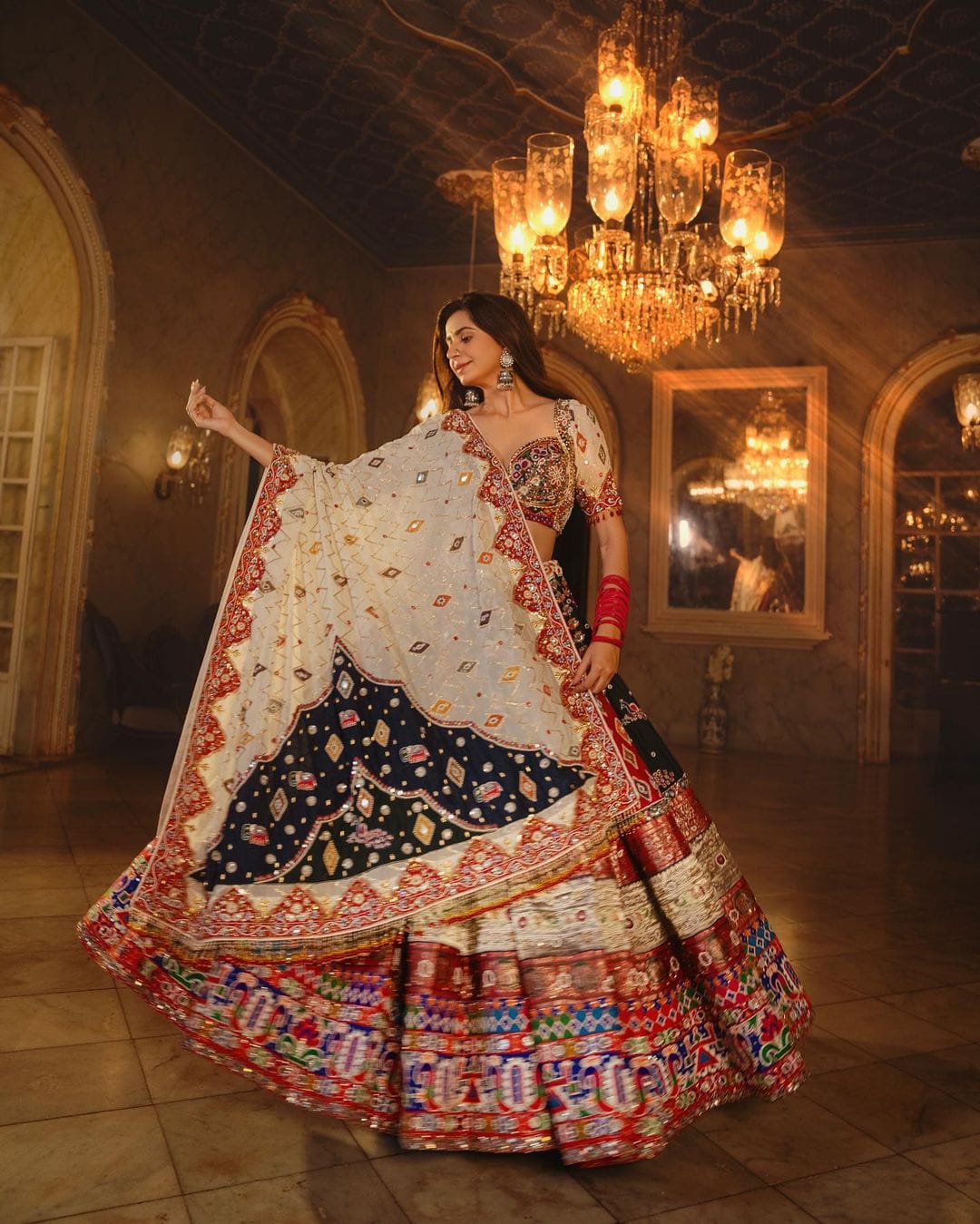 MULTI COLOR SOFT BUTTER SILK DIGITAL PRINTED LEHENGA CHOLI