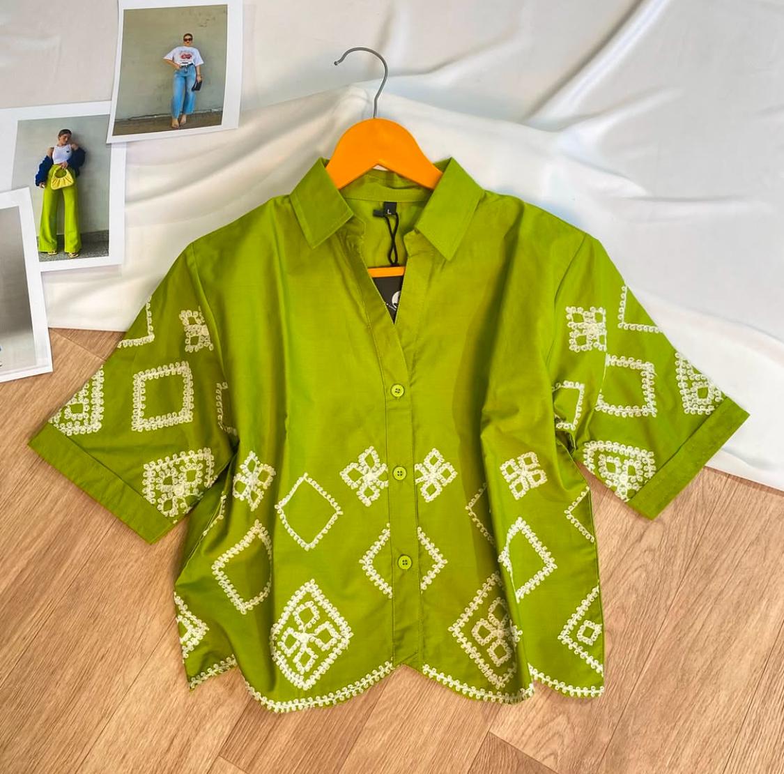 Women Cotton Top With Embroidered Work