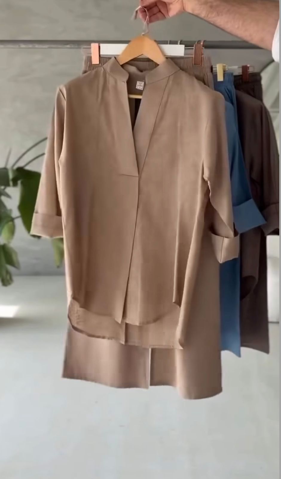 AMARI BOXY TUNIC SHIRT FLARED PANTS SET