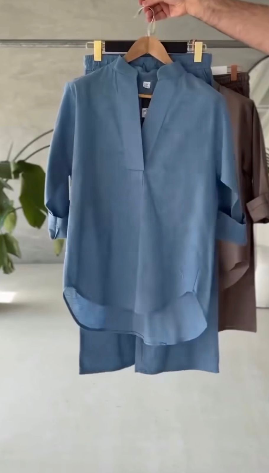 AMARI BOXY TUNIC SHIRT FLARED PANTS SET