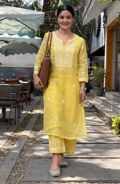 Embroidered Chikankari Kurta Set