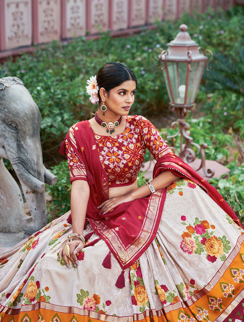 MULTI COLOR SOFT SILK DIGITAL PRINTED LEHENGA CHOLI