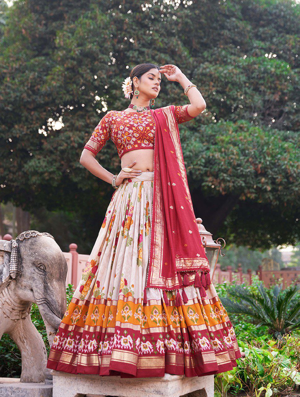 MULTI COLOR SOFT SILK DIGITAL PRINTED LEHENGA CHOLI