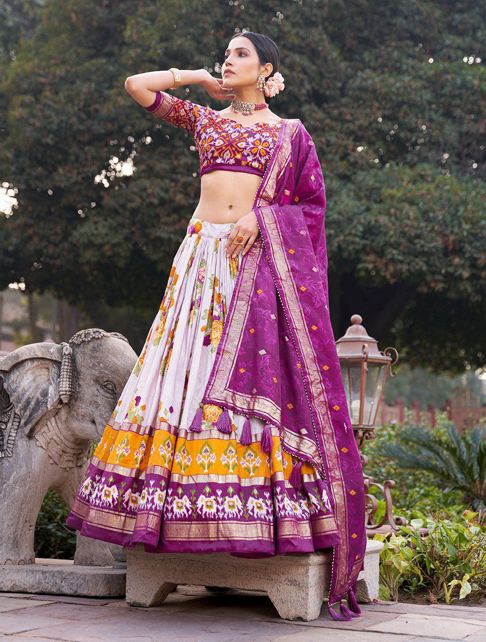 MULTI COLOR SOFT SILK DIGITAL PRINTED LEHENGA CHOLI