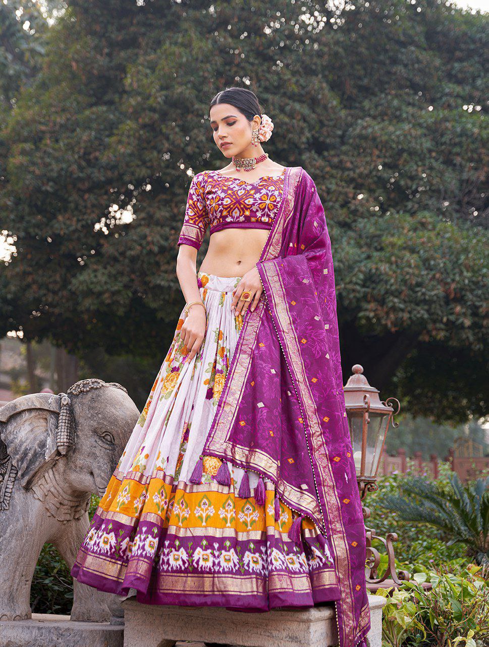 MULTI COLOR SOFT SILK DIGITAL PRINTED LEHENGA CHOLI